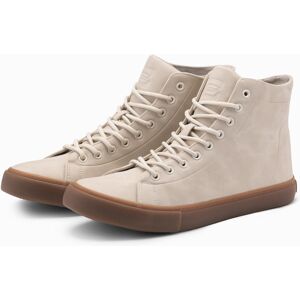 Ombre Men'S Ankle Sneakers With Rubber Sole - Cream Krémová 40 Ombre Men'S Ankle Sneakers With Rubber Sole - Cream Krémová 40