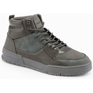 Ombre Men'S High Boots Sneakers With Shiny Elements - Brown Šedá 41 Ombre Men'S High Boots Sneakers With Shiny Elements - Brown Šedá 41
