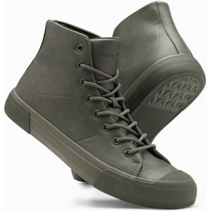 Ombre Men'S High-Top Sneakers With Rubber Toecap - Olive Šedá 41 Ombre Men'S High-Top Sneakers With Rubber Toecap - Olive Šedá 41