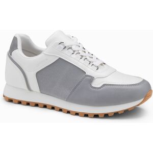 Ombre Patchwork Men'S Shoes Sneakers With Combined Materials - White And Gray Šedá 41 Ombre Patchwork Men'S Shoes Sneakers With Combined Materials - White And Gray Šedá 41