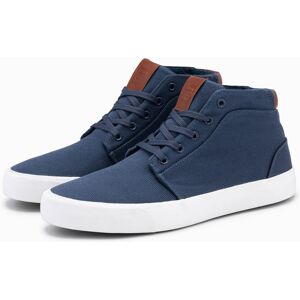 Ombre Men'S High-Top Sneakers In Cotton Canvas - Dark Blue Modrá 42 Ombre Men'S High-Top Sneakers In Cotton Canvas - Dark Blue Modrá 42