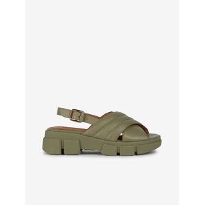 Zelené Dámske Kožené Sandále Na Platforme Geox Kaki 36 Zelené Dámske Kožené Sandále Na Platforme Geox Kaki 36
