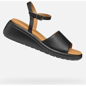 Black Women'S Sandals Geox Meliconia - Women'S Šedá 36 Black Women'S Sandals Geox Meliconia - Women'S Šedá 36