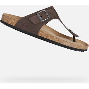 Tmavohnedé Pánske Šľapky Geox Ghita Čierna 46 Tmavohnedé Pánske Šľapky Geox Ghita Čierna 46