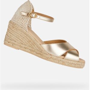 Gold Women'S Sandals Geox Gelsa Low - Women'S Krémová 38 Gold Women'S Sandals Geox Gelsa Low - Women'S Krémová 38