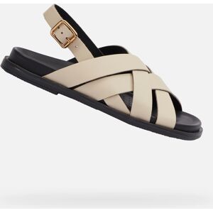 Cream Women'S Sandals Geox Adelash - Women'S Krémová 36 Cream Women'S Sandals Geox Adelash - Women'S Krémová 36