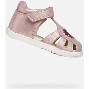 Svetloružové Dievčenské Sandále Geox Macchia Biela 3xl Svetloružové Dievčenské Sandále Geox Macchia Biela 3xl