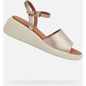 Gold Women'S Sandals Geox Meliconia - Women'S Krémová 40 Gold Women'S Sandals Geox Meliconia - Women'S Krémová 40