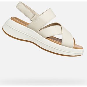 Krémové Dámske Sandále Geox Spherica Ecub-3 S Biela 41 Krémové Dámske Sandále Geox Spherica Ecub-3 S Biela 41