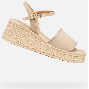 Béžové Dámske Sandále Geox Alemeria Krémová 39 Béžové Dámske Sandále Geox Alemeria Krémová 39