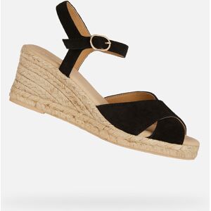 Black Women'S Sandals Geox Gelsa Low - Women'S Krémová 40 Black Women'S Sandals Geox Gelsa Low - Women'S Krémová 40