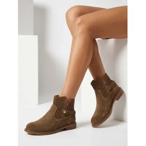 Resti Dámske Ażurowé Kovbojské Čižmy Z Eko Semišu Biela 40 Resti Dámske Ażurowé Kovbojské Čižmy Z Eko Semišu Biela 40