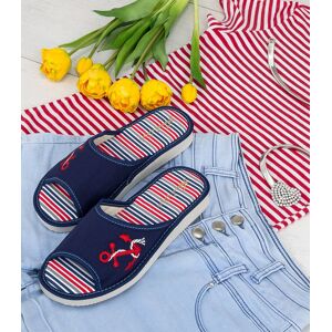 Dámske Papuče Natural Style Ns-095 Navy Stripes Modrá 35 Dámske Papuče Natural Style Ns-095 Navy Stripes Modrá 35