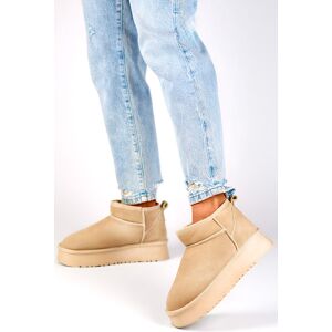 Resti Primohurt Dámske Béžové Kožené Snehule, Béžové Zimné Čižmy Z Prírodnej Kože Krémová 37 Resti Primohurt Dámske Béžové Kožené Snehule, Béžové Zimné Čižmy Z Prírodnej Kože Krémová 37