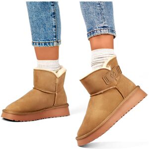 Primohurt Dámske Snehule Z Prírodnej Kože, Dámske Zateplené Čižmy, Béžové Zimné Topánky Hnedá 38 Primohurt Dámske Snehule Z Prírodnej Kože, Dámske Zateplené Čižmy, Béžové Zimné Topánky Hnedá 38