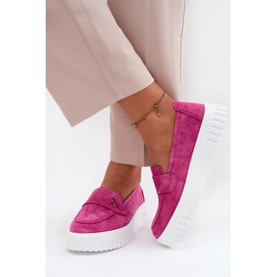 Kožené Semišové Slip-On Topánky Na Platforme, Vinceza Fuchsia Biela 36 Kožené Semišové Slip-On Topánky Na Platforme, Vinceza Fuchsia Biela 36
