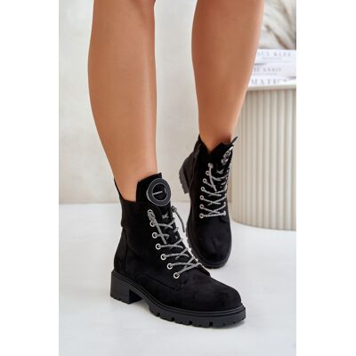 Insulated Shoes With Decorative Lacing Vinceza Black Čierna 36 Insulated Shoes With Decorative Lacing Vinceza Black Čierna 36