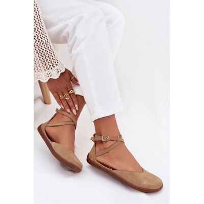 Semišové Baleríny Dámske Barefoot S Pásmi Zazoo 191 Béžové Hnedá 38 Semišové Baleríny Dámske Barefoot S Pásmi Zazoo 191 Béžové Hnedá 38
