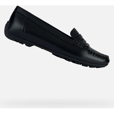 Black Women'S Moccasins Geox Kosmopolis + Grip - Women'S Čierna 38.5 Black Women'S Moccasins Geox Kosmopolis + Grip - Women'S Čierna 38.5