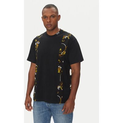 Versace Jeans Couture Tričko 78GAH615 Čierna Regular Fit Muži Versace Jeans Couture Tričko 78GAH615 Čierna Regular Fit Muži