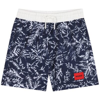 HUGO Plavecké šortky G00978 D Modrá Regular Fit Deti HUGO Plavecké šortky G00978 D Modrá Regular Fit Deti