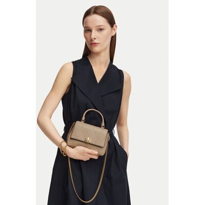 Tory Burch Kabelka Charlie Quilted Mini Top Handle Chain Wallet 186032 Béžová Ženy Tory Burch Kabelka Charlie Quilted Mini Top Handle Chain Wallet 186032 Béžová Ženy