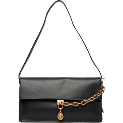 Tommy Hilfiger Kabelka Crest Leather Conv Shoulder Bag AW0AW19015 Čierna Ženy Tommy Hilfiger Kabelka Crest Leather Conv Shoulder Bag AW0AW19015 Čierna Ženy
