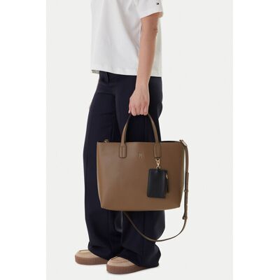 Tommy Hilfiger Kabelka Th Icon Satchel AW0AW18122 Hnedá Ženy Tommy Hilfiger Kabelka Th Icon Satchel AW0AW18122 Hnedá Ženy
