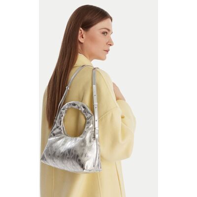 Calvin Klein Kabelka Puffy Aop Mini Bag With Strap LV04F3444G Strieborná Ženy Calvin Klein Kabelka Puffy Aop Mini Bag With Strap LV04F3444G Strieborná Ženy
