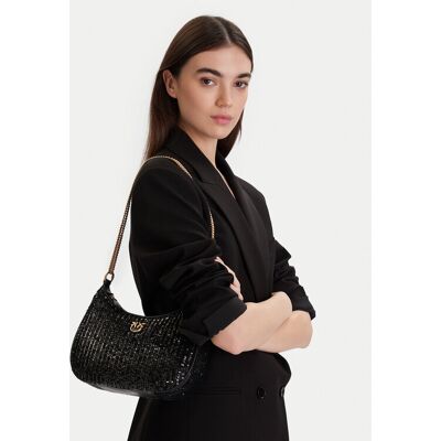 PINKO Kabelka Half Moon Mini AI 25-26 PLTT 105916 A2WC Čierna Ženy PINKO Kabelka Half Moon Mini AI 25-26 PLTT 105916 A2WC Čierna Ženy