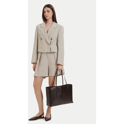 Calvin Klein Kabelka Foil Logo Glossy Tote W/ Pouch LV04F3537G Hnedá Ženy Calvin Klein Kabelka Foil Logo Glossy Tote W/ Pouch LV04F3537G Hnedá Ženy