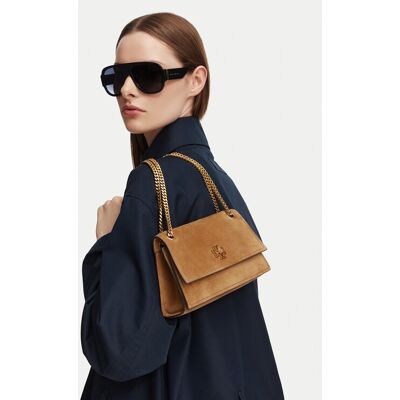 Tory Burch Kabelka Kira Turnlock Suede Mini Bag 178150 Hnedá Ženy Tory Burch Kabelka Kira Turnlock Suede Mini Bag 178150 Hnedá Ženy
