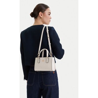 Tommy Hilfiger Kabelka Th Daily Mini Tote Mono AW0AW18416 Biela Ženy Tommy Hilfiger Kabelka Th Daily Mini Tote Mono AW0AW18416 Biela Ženy