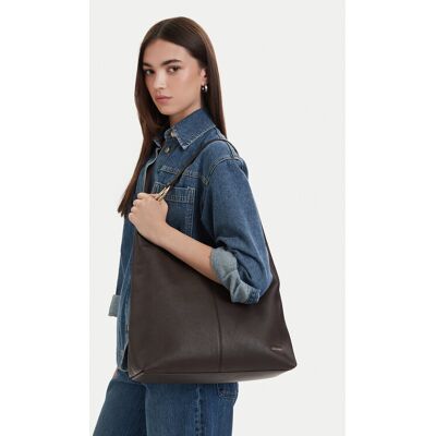 Calvin Klein Kabelka Slouchy Leather Md Shoulder Bag LV04F3543G Hnedá Ženy Calvin Klein Kabelka Slouchy Leather Md Shoulder Bag LV04F3543G Hnedá Ženy