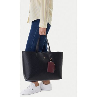 Tommy Hilfiger Kabelka Th Icon Tote Mono AW0AW18174 Tmavomodrá Ženy Tommy Hilfiger Kabelka Th Icon Tote Mono AW0AW18174 Tmavomodrá Ženy