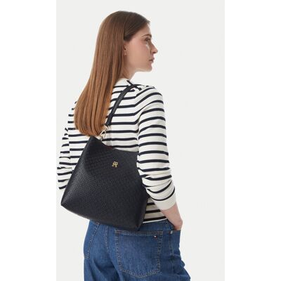 Tommy Hilfiger Kabelka Th Icon Shoulder Bag Mono AW0AW19000 Tmavomodrá Ženy Tommy Hilfiger Kabelka Th Icon Shoulder Bag Mono AW0AW19000 Tmavomodrá Ženy