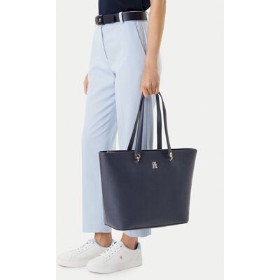 Tommy Hilfiger Kabelka Emblem Shopper AW0AW15178 Tmavomodrá Ženy Tommy Hilfiger Kabelka Emblem Shopper AW0AW15178 Tmavomodrá Ženy