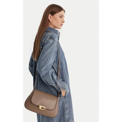 Calvin Klein Kabelka Hardware Flap Meidum Crossbody LV04F3401G Béžová Ženy Calvin Klein Kabelka Hardware Flap Meidum Crossbody LV04F3401G Béžová Ženy