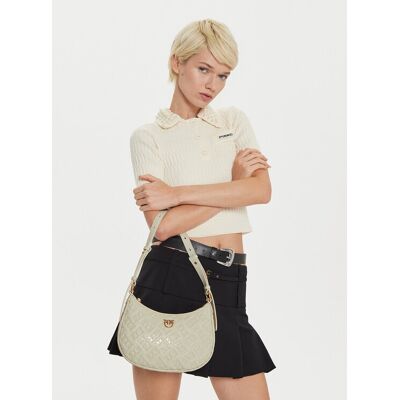 PINKO Kabelka Half Moon Mini Fl AI 24-25 PLTT 102790 A1YB Krémová Ženy PINKO Kabelka Half Moon Mini Fl AI 24-25 PLTT 102790 A1YB Krémová Ženy