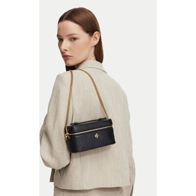 Tory Burch Kabelka Charlie Quilted East-West 186036 Čierna Ženy Tory Burch Kabelka Charlie Quilted East-West 186036 Čierna Ženy