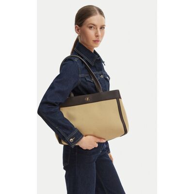 Calvin Klein Kabelka Ck Canvas Medium Tote LV04F3503G Béžová Ženy Calvin Klein Kabelka Ck Canvas Medium Tote LV04F3503G Béžová Ženy