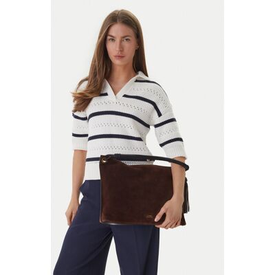 Tommy Hilfiger Kabelka Th Statement Leather Bag Suede AW0AW18402 Hnedá Ženy Tommy Hilfiger Kabelka Th Statement Leather Bag Suede AW0AW18402 Hnedá Ženy
