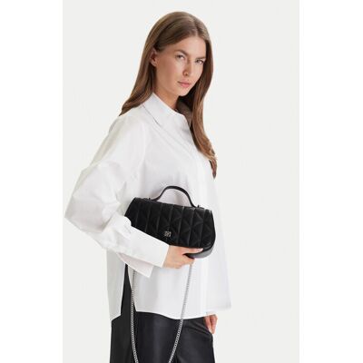 Calvin Klein Kabelka Quilted Top Handle Chain Bag LV04F3410G Čierna Ženy Calvin Klein Kabelka Quilted Top Handle Chain Bag LV04F3410G Čierna Ženy