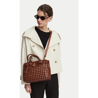 Tommy Hilfiger Kabelka American Icon Mini Tote Braided AW0AW18734 Hnedá Ženy Tommy Hilfiger Kabelka American Icon Mini Tote Braided AW0AW18734 Hnedá Ženy