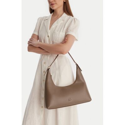 Calvin Klein Kabelka Emblem Hw Lthr Shoulder Bag LV04F3262G Béžová Ženy Calvin Klein Kabelka Emblem Hw Lthr Shoulder Bag LV04F3262G Béžová Ženy