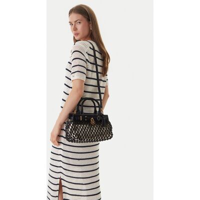 Tommy Hilfiger Kabelka American Icon Mini Tote Macrame AW0AW18542 Čierna Ženy Tommy Hilfiger Kabelka American Icon Mini Tote Macrame AW0AW18542 Čierna Ženy