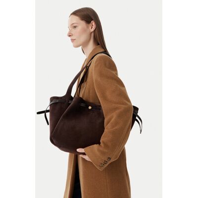 Tory Burch Kabelka Romy Suede Tote 186348 Hnedá Ženy Tory Burch Kabelka Romy Suede Tote 186348 Hnedá Ženy
