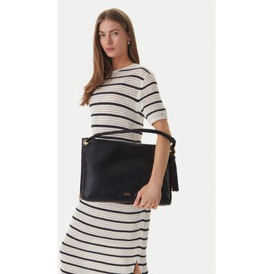 Tommy Hilfiger Kabelka Th Statement Leather Bag AW0AW18621 Čierna Ženy Tommy Hilfiger Kabelka Th Statement Leather Bag AW0AW18621 Čierna Ženy