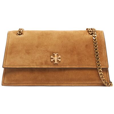 Tory Burch Kabelka Kira Turnlock Suede Shoulder Bag 178857 Hnedá Ženy Tory Burch Kabelka Kira Turnlock Suede Shoulder Bag 178857 Hnedá Ženy