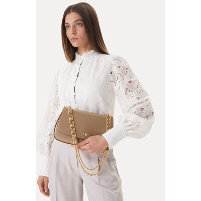 Calvin Klein Kabelka Ck Convertible Chain Medium Bag LV04F3171G Béžová Ženy Calvin Klein Kabelka Ck Convertible Chain Medium Bag LV04F3171G Béžová Ženy